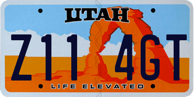 UT license plate Z114GT