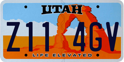 UT license plate Z114GV