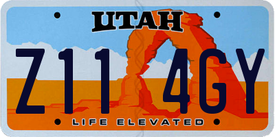 UT license plate Z114GY