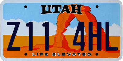 UT license plate Z114HL