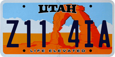 UT license plate Z114IA