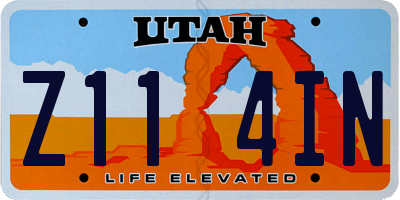 UT license plate Z114IN
