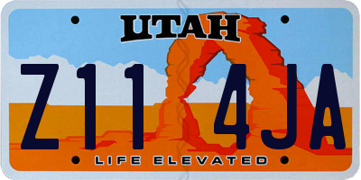 UT license plate Z114JA