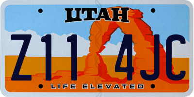 UT license plate Z114JC