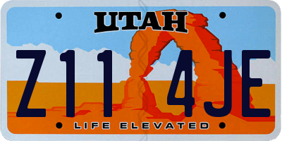 UT license plate Z114JE