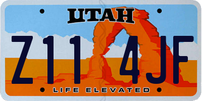 UT license plate Z114JF
