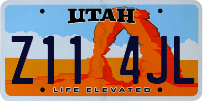 UT license plate Z114JL