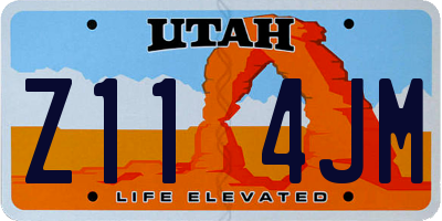 UT license plate Z114JM