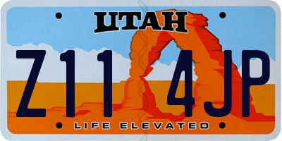 UT license plate Z114JP