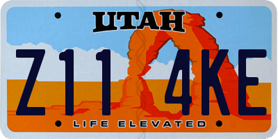 UT license plate Z114KE