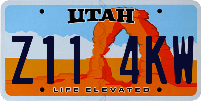 UT license plate Z114KW