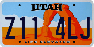 UT license plate Z114LJ