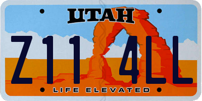 UT license plate Z114LL