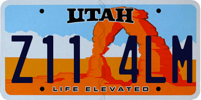 UT license plate Z114LM