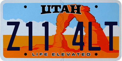 UT license plate Z114LT