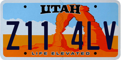 UT license plate Z114LV