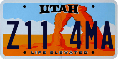 UT license plate Z114MA