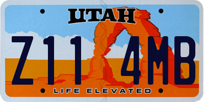 UT license plate Z114MB