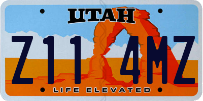 UT license plate Z114MZ