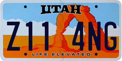 UT license plate Z114NG