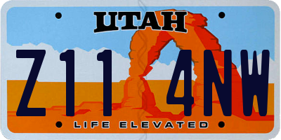 UT license plate Z114NW