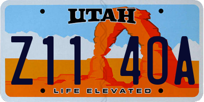 UT license plate Z114OA