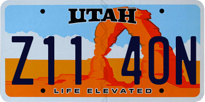 UT license plate Z114ON