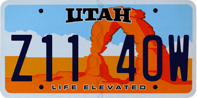 UT license plate Z114OW