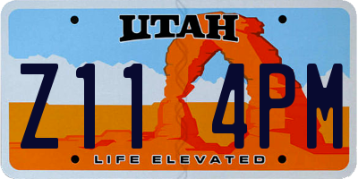 UT license plate Z114PM