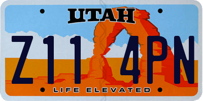 UT license plate Z114PN