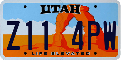 UT license plate Z114PW