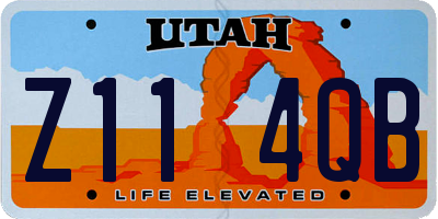UT license plate Z114QB