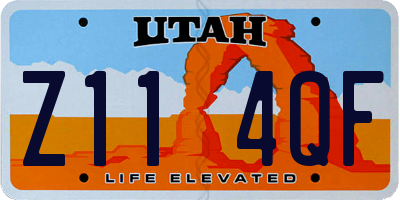 UT license plate Z114QF