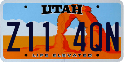 UT license plate Z114QN