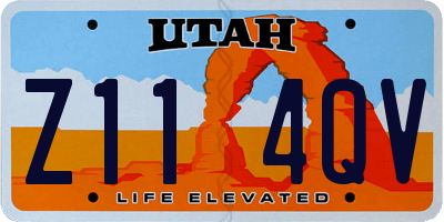 UT license plate Z114QV