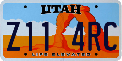 UT license plate Z114RC