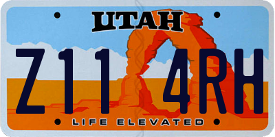 UT license plate Z114RH