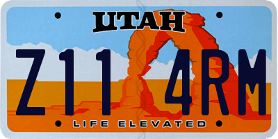 UT license plate Z114RM