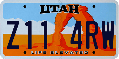 UT license plate Z114RW