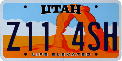 UT license plate Z114SH