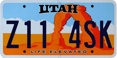 UT license plate Z114SK