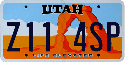 UT license plate Z114SP