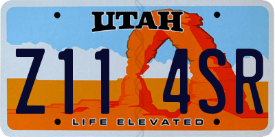 UT license plate Z114SR