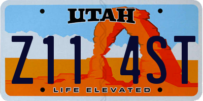 UT license plate Z114ST