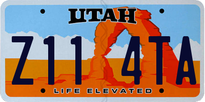 UT license plate Z114TA