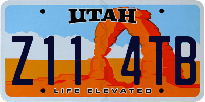 UT license plate Z114TB