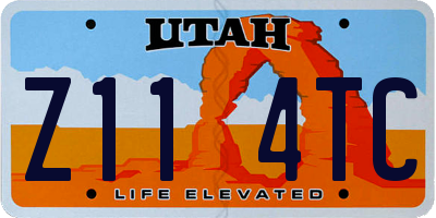 UT license plate Z114TC