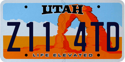 UT license plate Z114TD