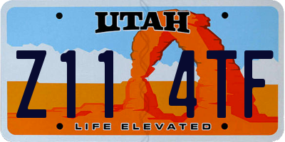 UT license plate Z114TF
