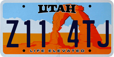 UT license plate Z114TJ